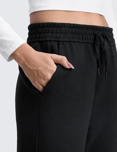 CRZ YOGA Cotton Fleece Lined Sweatpants Women 28"/30"/32" - Straight Leg Casual Lounge Pants with Pockets Winter Warm thumbnail 4