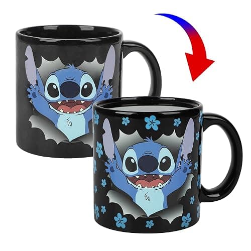 Disney Stitch Breaking Barrier 16 Oz Heat-Reactive Black Ceramic Mug thumbnail 4