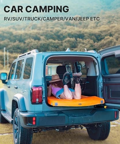 GAIALOOP 3 Inch Memory Foam Camping Mattress, Dual Layer Thick Sleeping Camp Pad for Car Tent Cot, Roll-Up Portable Glamping Floor Bed for Guests Sleepover thumbnail 7
