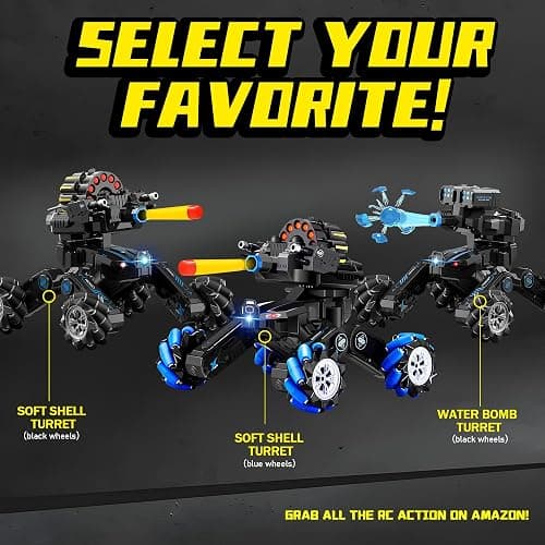 ROHSCE RC Tank That Shoots Gesture Sensing RC Tank, 2.4GHz Battle Soft Bullets Hand Control Car Drift Remote Control Trucks for Boys & Girls 8-12, Remote Control Tank with Light Music thumbnail 9