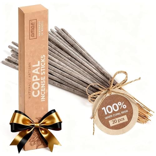 Authentic 100% White Copal Incense Sticks - Thick, Natural Mayan Resin for Spiritual Practices, Meditation, Yoga, Cleansing, Relaxation - Smooth Burning, Long Lasting, Handmade in Mexico - 20 Sticks - Image 1