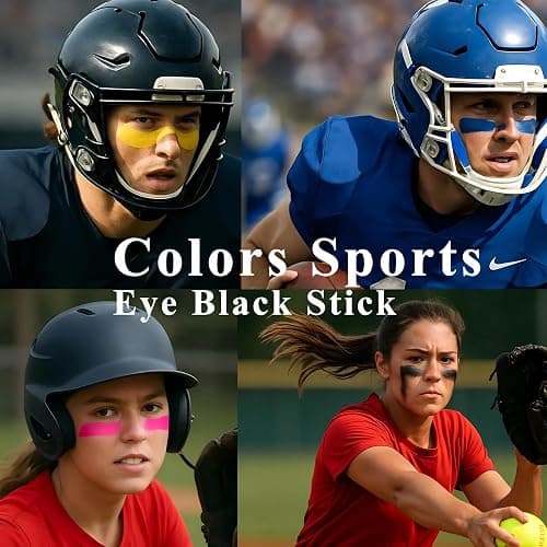 Wismee Eye Black Stick, 12pcs Multi-Colors Anti-Glare Under Eye Black Sports Grease Stick Set for Baseball Softball Soccer Lacrosse Hockey Athletes Sports Training, Sweat-Proof & Long Lasting thumbnail 2