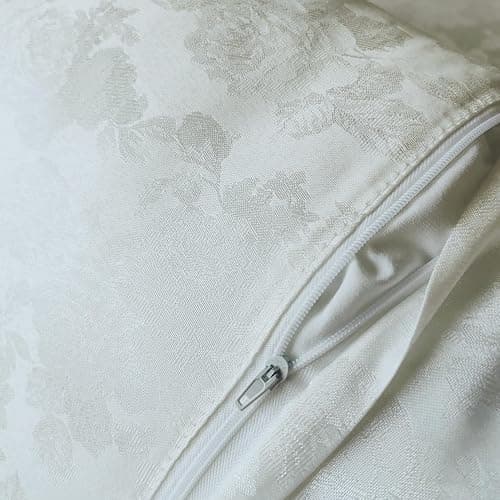 High-End White Pillow Cover with Carved Art & Lace,Floral Pillow Shams 20x26 Inch Set of 2,Pillowcases Standard Size for Farmhouse Décor Pillowcases thumbnail 4