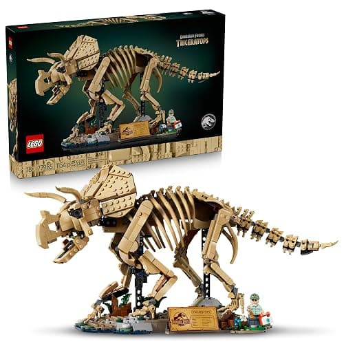 LEGO Jurassic World Dinosaur Fossils: Triceratops 77985 | Building Set for Adults, Ages 18+, Posable Dinosaur Fossil Display, Bedroom or Home Office Decor, 1154 pieces, Gift Ideas - Image 1