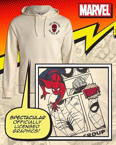 Marvel Spider-Man Mens Graphic Hoodies - Breathable Soft Fleece Cotton-Blend Pullover Sweatshirt Hoodies for Men thumbnail 4