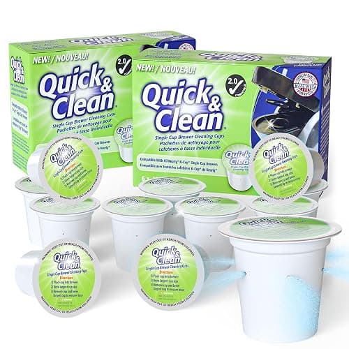 Quick & Clean [12-Pack] Keurig Cleaning Pods - K Cup Cleaner Pod For Keurig - 2.0 Coffee Machine Compatible, Removes Stains, Non-Toxic and Eco-Friendly - Image 1