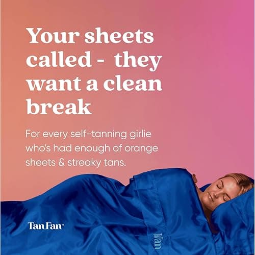 Tan Fan Self Tan Sleep Sac - Keep Sheets Clean from Self Tanner Stains - 100% Cooling Silky Poly Sleeping Sack - Won’t Rub or Absorb Tanning Lotion - Lightweight Large w Foot Openings (Navy) thumbnail 2