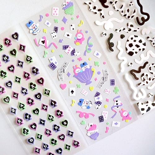 25 Sheets Cute Laser Deco Stickers Set, Decor Kpop Stickers. for Photocards, Headphones, Water Bottle, Phones, laptops, Planner thumbnail 7