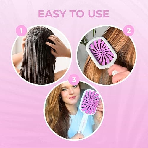 FHI Heat UNbrush Plus — Curly Hair Brush for Gentle & Effective Detangling on Wet or Dry Fragile Hair Types — Detangler Brush w/ 84 UltraFlex Bristles, Ultra-light, Vented, Anti Static Hairbrush thumbnail 8