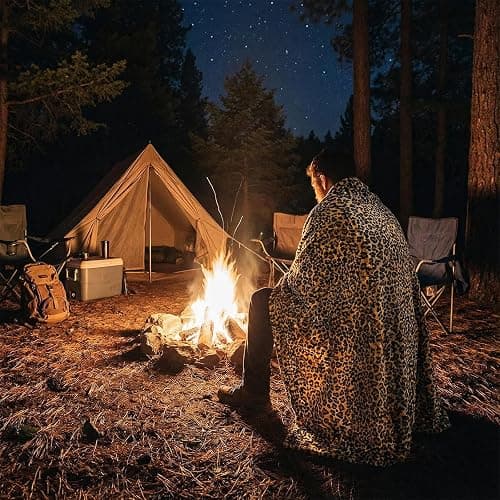 MACEVIA Flannel Fleece Throw Blanket for Couch, Leopard Print Blanket for Adult, Lightweight Cozy Soft Cheetah Blanket for Bed Sofa 260GSM, Suitable for All Seasons (Brown Leopard,50x60inches) thumbnail 7