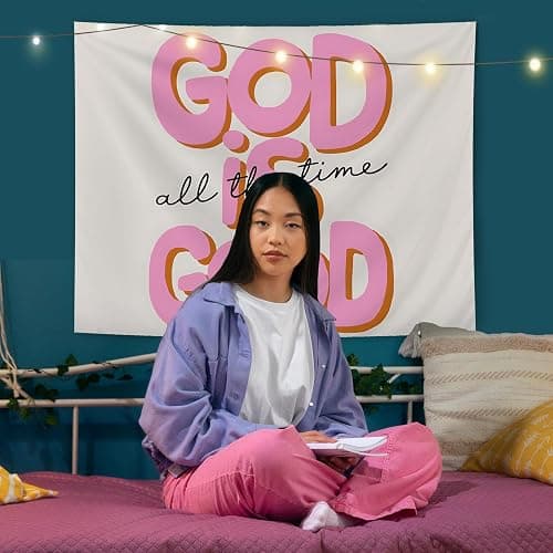 AQYIP God Is Good All the Time Christian Tapestry, Bible Verse Tapestry Decorative, Religious Scripture Wall Tapestries Blanket Decor for Home Office Church Prayer Room, 50x60 Inch thumbnail 5