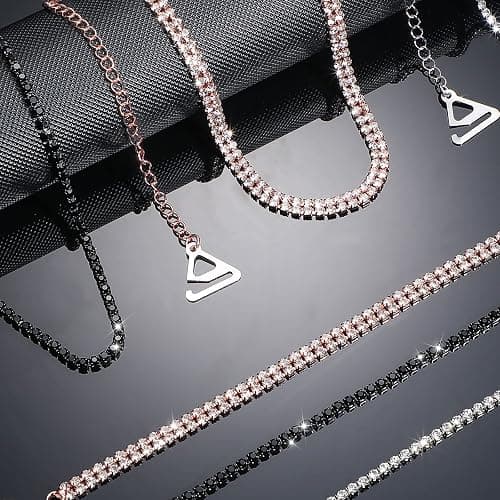 SATINIOR 3 Pairs Rhinestone Bra Straps, Crystal Lingerie Straps Tops Nonskid Adjustable Detachable Chain for Women Dress thumbnail 5
