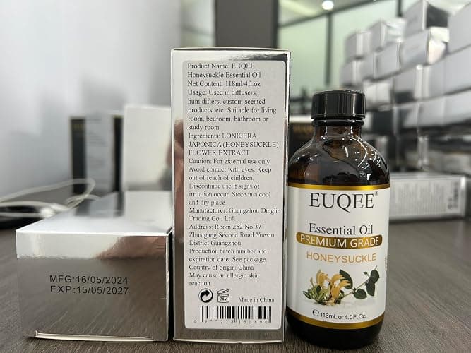 EUQEE Honeysuckle Essential Oil 118ml Pure Honeysuckle Oil Premium Essential Oil - with Glass Dropper Great for Diffuser, DIY Soap, Candle Making - 4Fl. OZ thumbnail 8