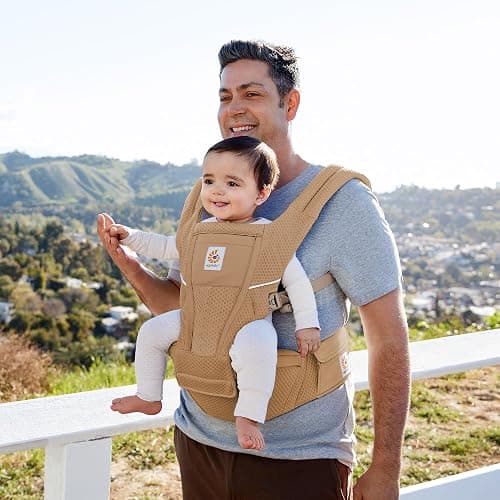 Ergobaby Alta 2-in1 Hip Seat and Carrier - All-Position Breathable Mesh Baby Carrier for 4 Months to 48 Months (12lbs - 45lbs) - SoftFlex™ Mesh - Camel Brown thumbnail 4