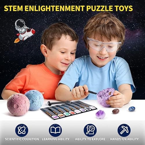 GobiDex Gemstones Dig Kit, Solar System Science Kit for Kids, Excavate 15 Real Gems, STEM Educational Space Toys Planet Collection Kit, Archaeology Geology Science Projects Gift for Boys&Girls Age 6+ thumbnail 6