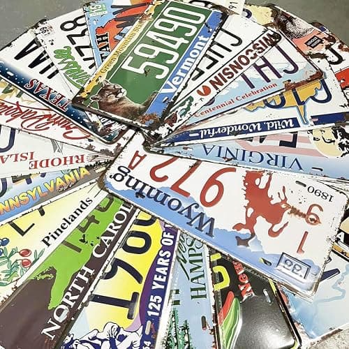 Assorted License Plates, Retro Vintage US States Number Tags, Embossed Vanity Prop Tin Sign for Man Cave Garage DIY, 6X12 inch (6 pcs) thumbnail 5