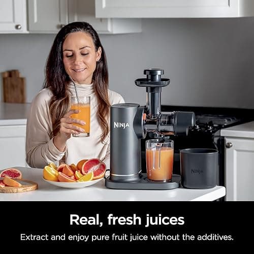Ninja NeverClog Cold Press Juicer, Powerful Slow Juicer with Total Pulp Control, Countertop, Electric, 2 Pulp Functions, Dishwasher Safe, 2nd Generation, Charcoal, JC151 thumbnail 4