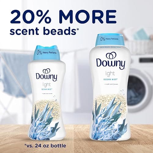 Downy Light Laundry Scent Booster Beads, Ocean Mist Scent, 30.1 OZ, In Wash Fabric Beads Designed To Be Gentle With A Light Boost Of Scent, No Heavy Perfumes thumbnail 2