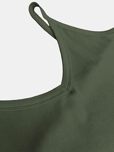 iGENJUN Womens Spaghetti Strap V-Neck Ribbed Tank Tops for Women 2025 Slim Fitted Soft Camisole Basic Layering Shirts thumbnail 4