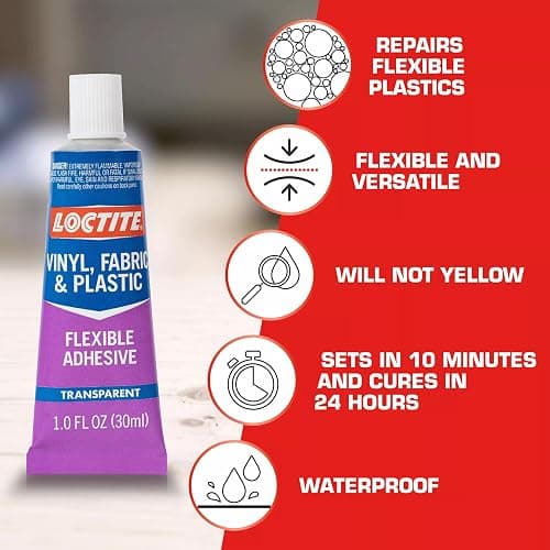 Loctite 1360694 Vinyl Fabric & Plastic Repair Flexible Adhesive, 1 oz, Clear thumbnail 4