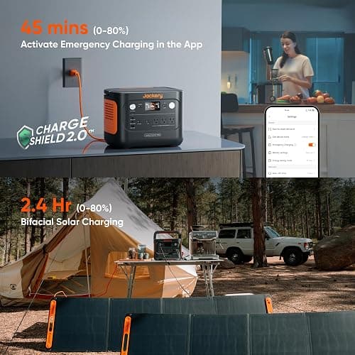 Jackery Solar Generator 1000 v2 with 200W Solar Panel,1070Wh Portable Power Station LiFePO4 Battery,1500W AC/100W USB-C Output, 1Hr Fast Charge for Outdoor,Off-Grid Living,RV,Emergency thumbnail 5