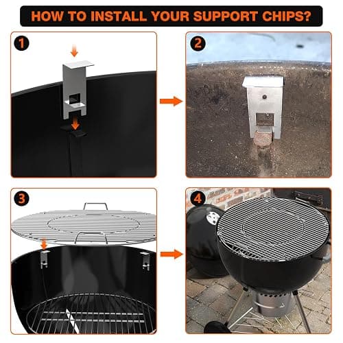 onlyfire Stainless Steel Multi-purpose Rotisserie and Pizza Combo Kit | For Weber 22-Inch Kettle Charcoal Grills, Include Pizza Peel and Pizza Stone thumbnail 4