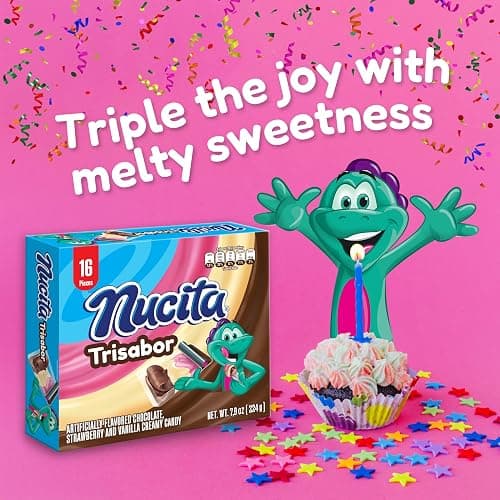 NUCITA Trisabor, Creamy Chocolate, Vanilla & Strawberry Candy, 7.9 Oz (Pack of 1) thumbnail 6