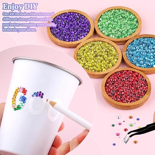 22000Pcs Resin Rhinestones for Bedazzling with Tweezers, Multicolor 2/3/4mm Rhinestones for Crafting with 3Pcs 10ml B7000 Jewelry Glue for DIY Crafts Clothing Tumblers Shoes Fabric Nail Art thumbnail 3