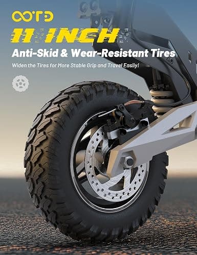 T10 Electric Scooter for Adults, 48V 18AH Battery Up to 46 Miles Long Range & Powerful Motor, 34 MPH Max Speed, 11 Inch All-Terrain Tires Folding Commuter E Scooter with Dual Suspension & LCD Display thumbnail 4
