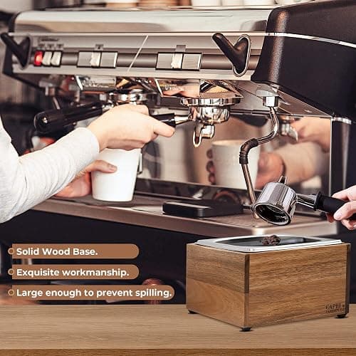 Knock Box | Large Capacity Espresso Knock Box | Non-Slip Base Knock Box Espresso | Coffee Knock Box | Shock Absorbant Espresso Knock Box and tamp station | Knock box for espresso coffee grounds thumbnail 6