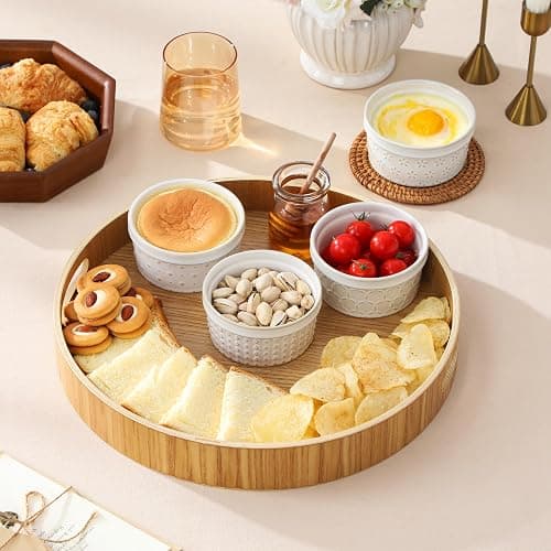 MALACASA Ramekins 6 Oz Oven Safe, Ceramic Creme Brulee Souffle Dishes, Pudding Custard Cups Ramekin For Baking, Small Dipping Sauce Bowls, Set of 4, Microwave and Dishwasher Safe, Arctic White thumbnail 5