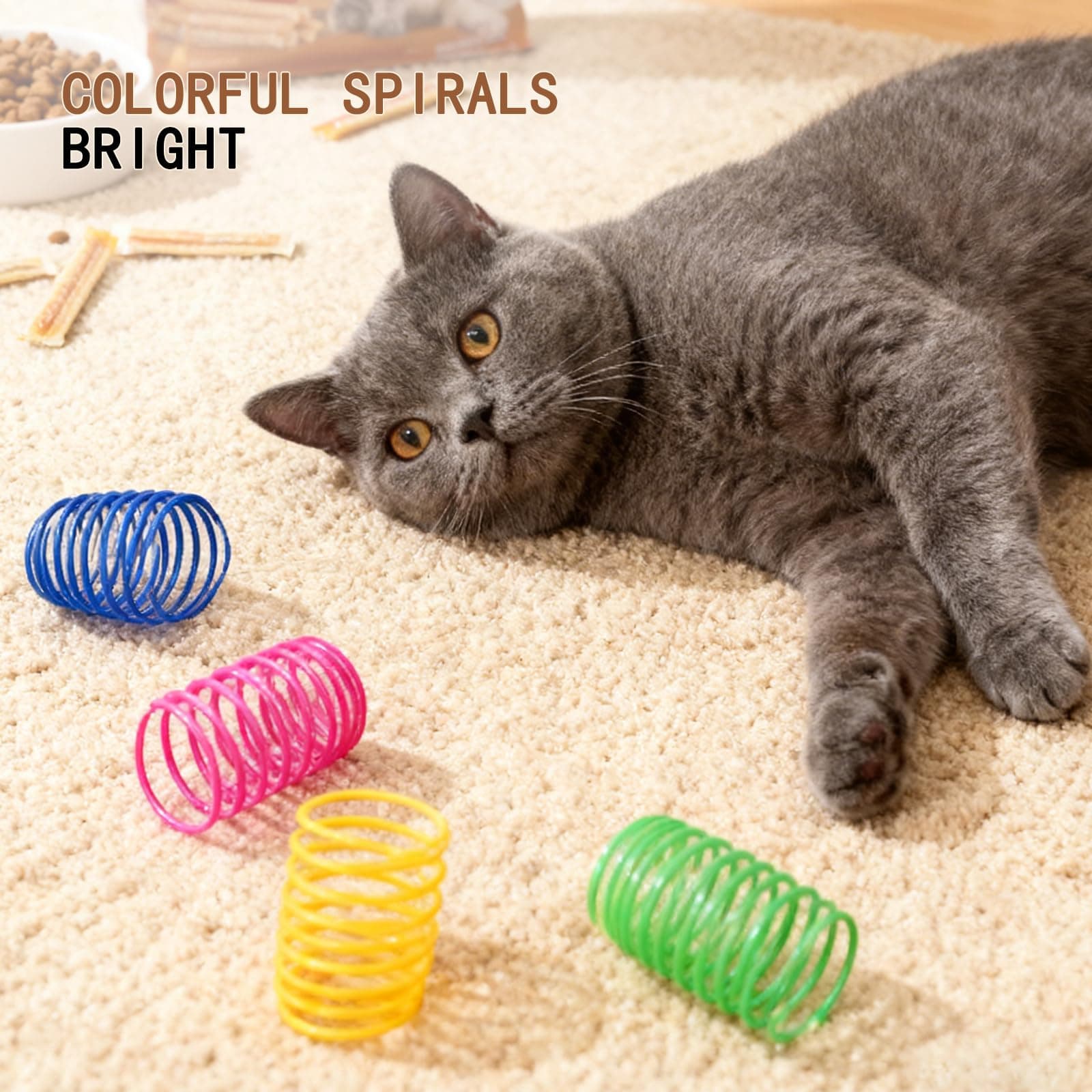 36-Piece Cat Spring Toy Set — A Must-Have Enrichment Cat Toys for Indoor Cats, Solving All Needs for Interactive Cat Toys, Kitten Toys, and Cat Enrichment in One Box. thumbnail 6