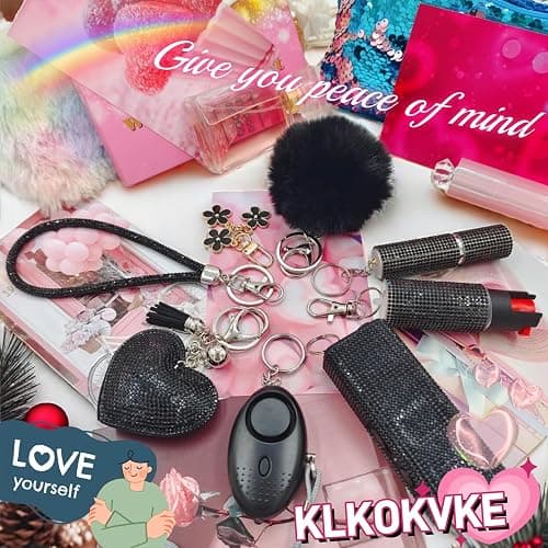 KLKOKVKE Gift Keychain Set for Women Including Wrist Strap, Heart Accessory, Petal Decor and Pom Pom thumbnail 2