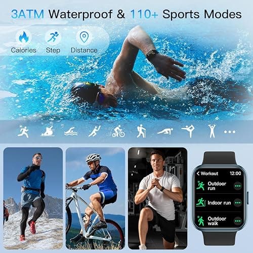 Smart Watch for Men Women (Answer/Make Call), Alexa Built-in, 1.8" Touch Screen Fitness Watch with SpO2 Heart Rate Sleep Monitor, 100 Sport, IP68 Waterproof Step Counter Smartwatch for iPhone Android thumbnail 4