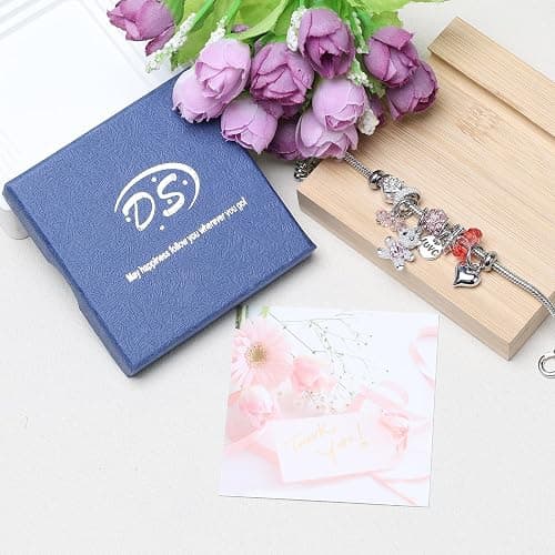 DS Charm Bracelets for Girls Adjustable Silver Stainless Steel Gift Box | Cute Cartoon Charms,Friendship Jewelry,Birthday Gifts,Teen Kid Fit, Tarnish Resistant,Stackable Trendy Daily Wear thumbnail 7
