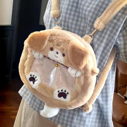 Lifelix Kids Backpack Plush Dog Ita Bag Shoulder Crosssbody Cartoon Stuffed Animal Backpack for Girls thumbnail 2