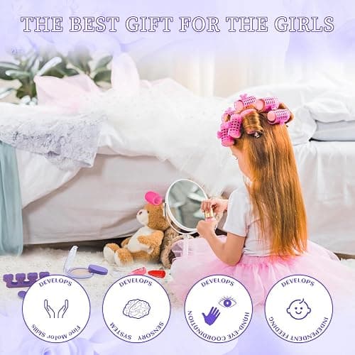 Kids Makeup Sets for Girls 5-8 - Washable Makeup for Kids 8-12, Maquillaje para Niñas, Play Make Up Kit, Toys for Little Girl, Princess Toddler Kid Stuff, Ages 3456789 10 Year Old Girl Birthday Gifts thumbnail 2