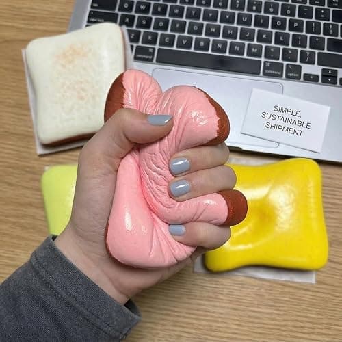 Slow Rising Squishy Butter Bread Squishy, Sensory Fidget Toys for Adults & Teens ADHD Anxiety Relief, Realistic Bread Squishies with Butter Scent, Fun Party Favors & Stocking Stuffers Gift (Yellow) thumbnail 2