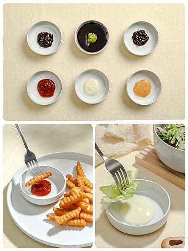 famiware Ceramic Soy Sauce Dish, 4oz Dipping Bowls Set of 6, White | Individual Dip Sauce Cups/Bowls/Dishes/Plates, Small Serving Bowls for Side Dishes, Condiments, Sushi, Appetizers, Dessert thumbnail 7