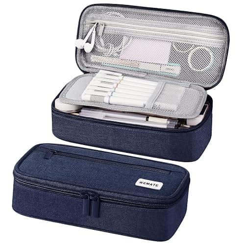 WEMATE Large Pencil Case, Big Capacity Pencil Pouch Stationery Pen Bag, Storage High Capacity Bag Pouch Holder Box Organizer, Marker Pen Case for Women & Men - Image 1