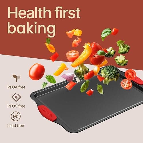 BAKKENMaster 6-Piece Nonstick Gray Marble Coated Bakeware Set - Professional Quality Carbon Steel Pans with Silicone Handles - Ideal for Oven, Refrigerator, Freezer - Dishwasher Safe thumbnail 6