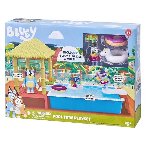 Bluey Pool Playset and Figure, 2.5-3 inch Articulated Figure and Accessories thumbnail 11
