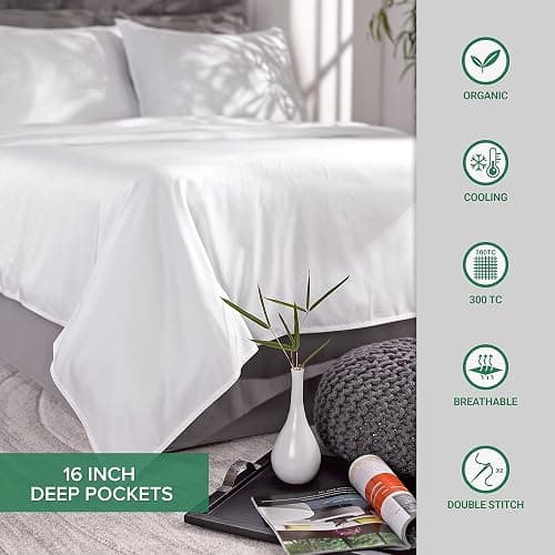 Pure Bamboo King Sheets, Genuine 100% Organic Viscose Derived from Bamboo Bed Sheet Set, Luxuriously Soft & Cooling, Double Stitching, 2 Year Quality Promise (King, Sand) thumbnail 9