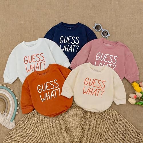 VFAZ Guess What Chicken Baby Bodysuit - Funny Romper Outfit Animal Front Back Cute Shower Gift Long Sleeve Newborn Toddler thumbnail 2