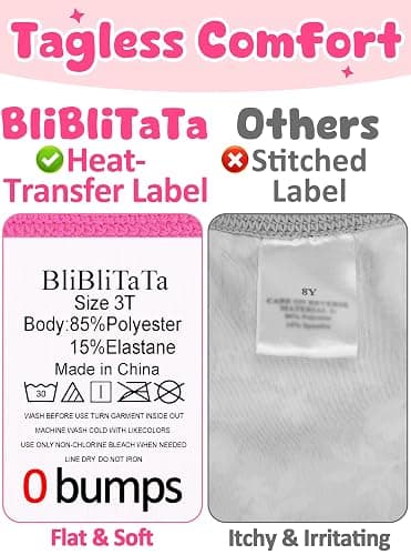 BliBliTaTa Girls Two Piece Long Sleeve Swimsuit Rash Guard Set, Kids Bathing Suit for Toddler, Size 3 Month to 8 9 10 12 14 thumbnail 8