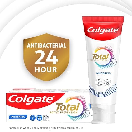 Colgate Total Whitening Toothpaste Paste, 5.1 oz, 4 Pack, Fluoride, Antibacterial, for Plaque, Gingivitis, Sensitivity, Stain Removal, Clinically Proven, Mint, Teeth Whitening, Stannous Fluoride thumbnail 8