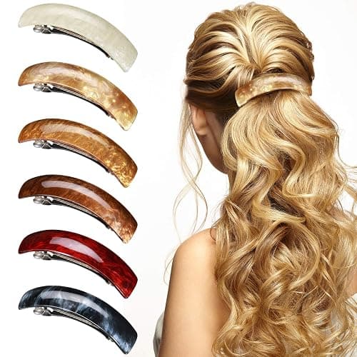 WILLBOND 6 Pcs Hair Barrettes for Women Large Barrettes Hair French Clips Pin Retro Clasp for Mom Gifts Women Accessories, 6 Colors(Multicolor,Classic) - Image 1
