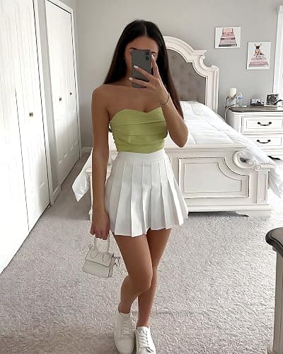 SCKTOO Womens Girl High Waisted Pleated Tennis Skirt School A-Line Skater Skirts with Lining Shorts thumbnail 3