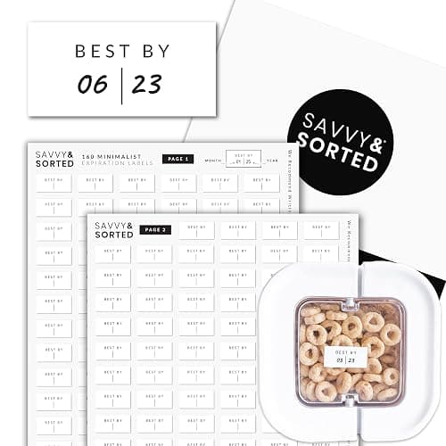 Expiration Date Pantry Labels, 160 Waterproof Food Expiration Date Label for Containers, Kitchen Stickers for Food Freshness, Use by Meal Prep Labels, Best by Write On Labels thumbnail 5