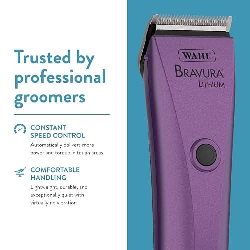 Wahl Professional Animal Bravura Pet, Dog, Cat, and Horse Corded/Cordless Clipper Kit, Purple (#41870-0423) thumbnail 6
